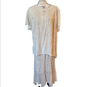 CATHERINES Beige Skirt Set Size 1X